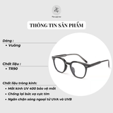  Gọng kính Zay Eyewear TR 17175 dáng vuông nhựa TR90 phong cách hàn quốc 