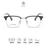  Gọng kính Zay Eyewear 95052 dáng vuông nửa khung Titanium phong cách Hàn Quốc 