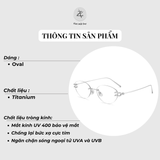  Gọng khoan không viền 9027 dáng oval titanium cao cấp 
