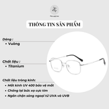  Gọng kính Zay Eyewear 98678 dáng vuông titanium phong cách Hàn Quốc 