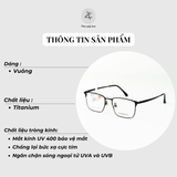 Gọng kính Chimeric 7203 dáng vuông Titanium chính hãng