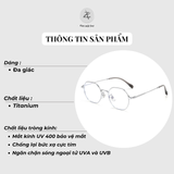  Gọng kính Zay Eyewear 20110 dáng đa giác Titanium phong cách Hàn Quốc 
