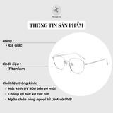  Gọng kính Zay Eyewear 98730 dáng đa giác Titanium phong cách Hàn Quốc 