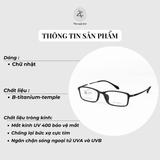  Gọng kính Bellagio 50127 dáng chữ nhật phong cách Hàn Quốc 