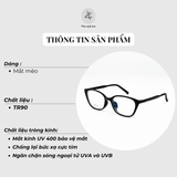  Gọng kính Zay Eyewear F7019 dáng mắt mèo chất TR90 phong cách hàn quốc 