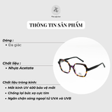  Gọng kính Zay Eyewear Tortoise dáng đa giác nhựa acetate phong cách Hàn Quốc 
