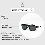  Kính mát New Balance NB08123Z dáng vuông nhựa TR90 chính hãng fullbox 