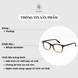  Gọng kính Zay Eyewear 6266 dáng vuông nhựa acetate phong cách Hàn Quốc 