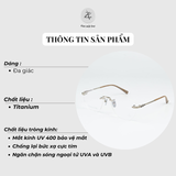  Gọng khoan không viền Chrome Hearts CH8086 dáng lục giác titanium cao cấp full box 