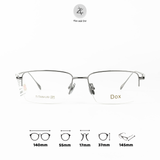 Gọng kính xẻ cước nửa khung Dox 8806 dáng chữ nhật Titanium chính hãng