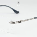  Gọng khoan không viền Chrome Hearts CH8290 dáng đa giác titanium cao cấp full box 