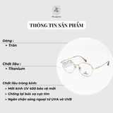  Gọng kính ROVANIFA 32037 dáng tròn titanium chính hãng 