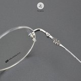  Gọng khoan không viền Chrome Hearts CH5802 dáng tròn titanium cao cấp full box 