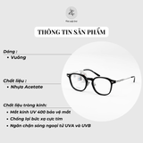 Gọng kính New Balance NBN06236X dáng vuông nhựa & titanium chính hãng fullbox