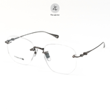  Gọng khoan không viền Chrome Hearts CH2067 dáng đa giác titanium cao cấp full box 