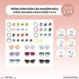 Tròng kính râm cận 24 màu Chemi Drytin U6 siêu mỏng 1.60 1.67 1.74 chống ánh sáng xanh chính hãng