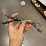  Gọng khoan không viền Chrome Hearts CH8131 dáng tròn titanium cao cấp full box 