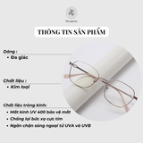  Gọng kính Zay Eyewear M90178 dáng đa giác kim loại phong cách hàn quốc 