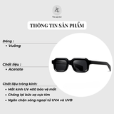  Kính mát S32132 dáng chữ nhật nhựa TR90 Hàn Quốc 