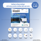  Tròng kính Zinmy Đổi màu Khói Chống bể Lọc ánh sáng xanh 1.60 AS Duramax chính hãng 