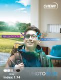  Tròng kính Siêu mỏng Đổi màu khói lọc ánh sáng xanh Chemi Photo Blue 1.74 ASP Hàn Quốc chính hãng 