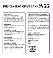 Phụ Gia Bảo Quản Bánh A33