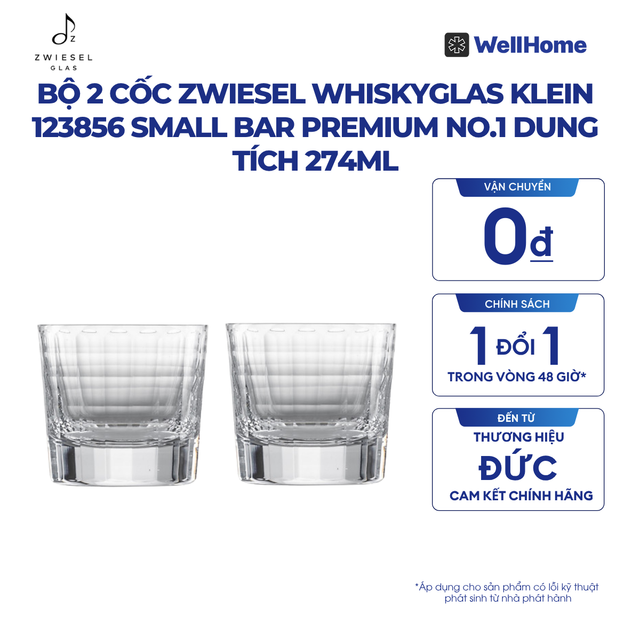 BỘ 2 CỐC ZWIESEL WHISKYGLAS KLEIN 123856 SMALL BAR PREMIUM NO.1 DUNG TÍCH 274ML 