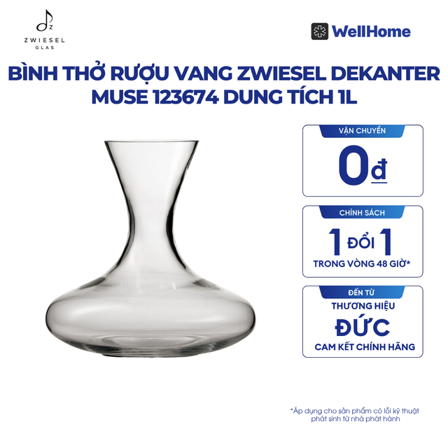  BÌNH THỞ RƯỢU VANG ZWIESEL DEKANTER MUSE 123674 DUNG TÍCH 1L 