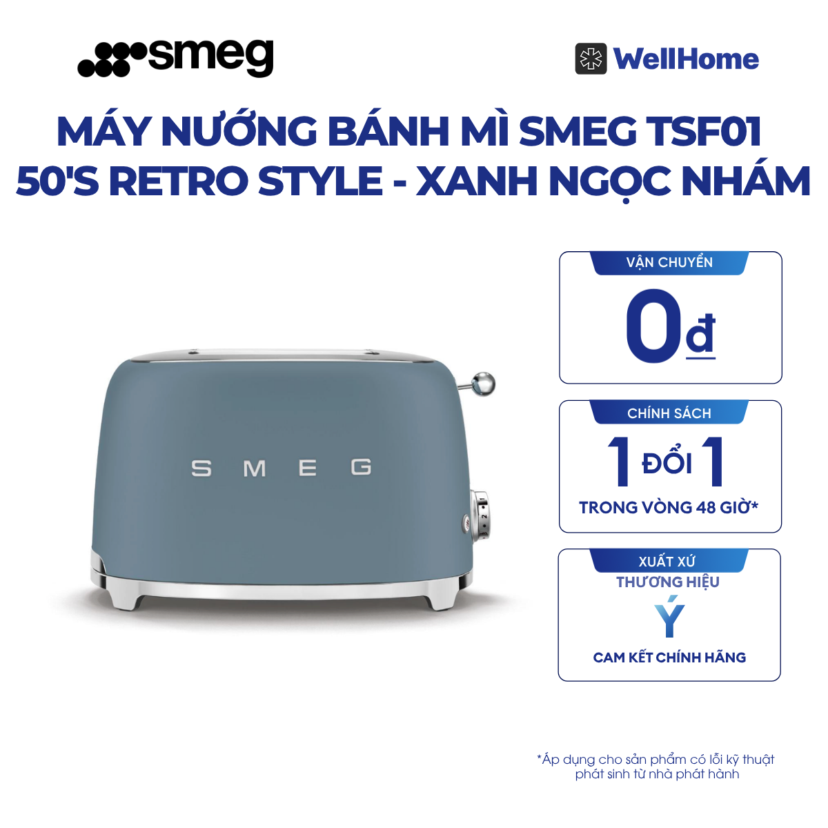  MÁY NƯỚNG BÁNH MÌ SMEG TSF01 50'S RETRO STYLE 