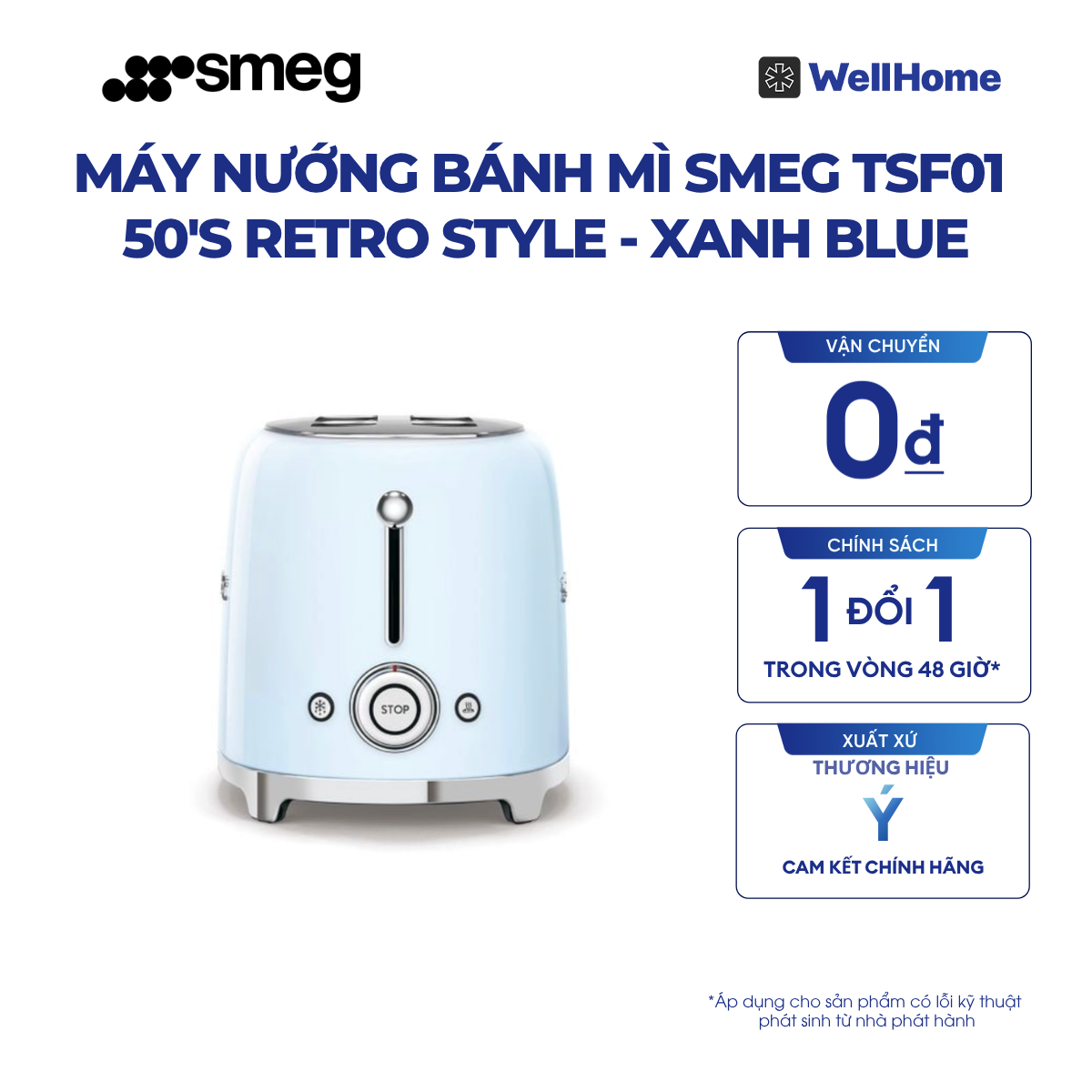  MÁY NƯỚNG BÁNH MÌ SMEG TSF01 50'S RETRO STYLE 