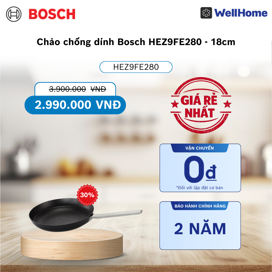  Chảo chống dính Bosch HEZ9FE280 - 18cm 
