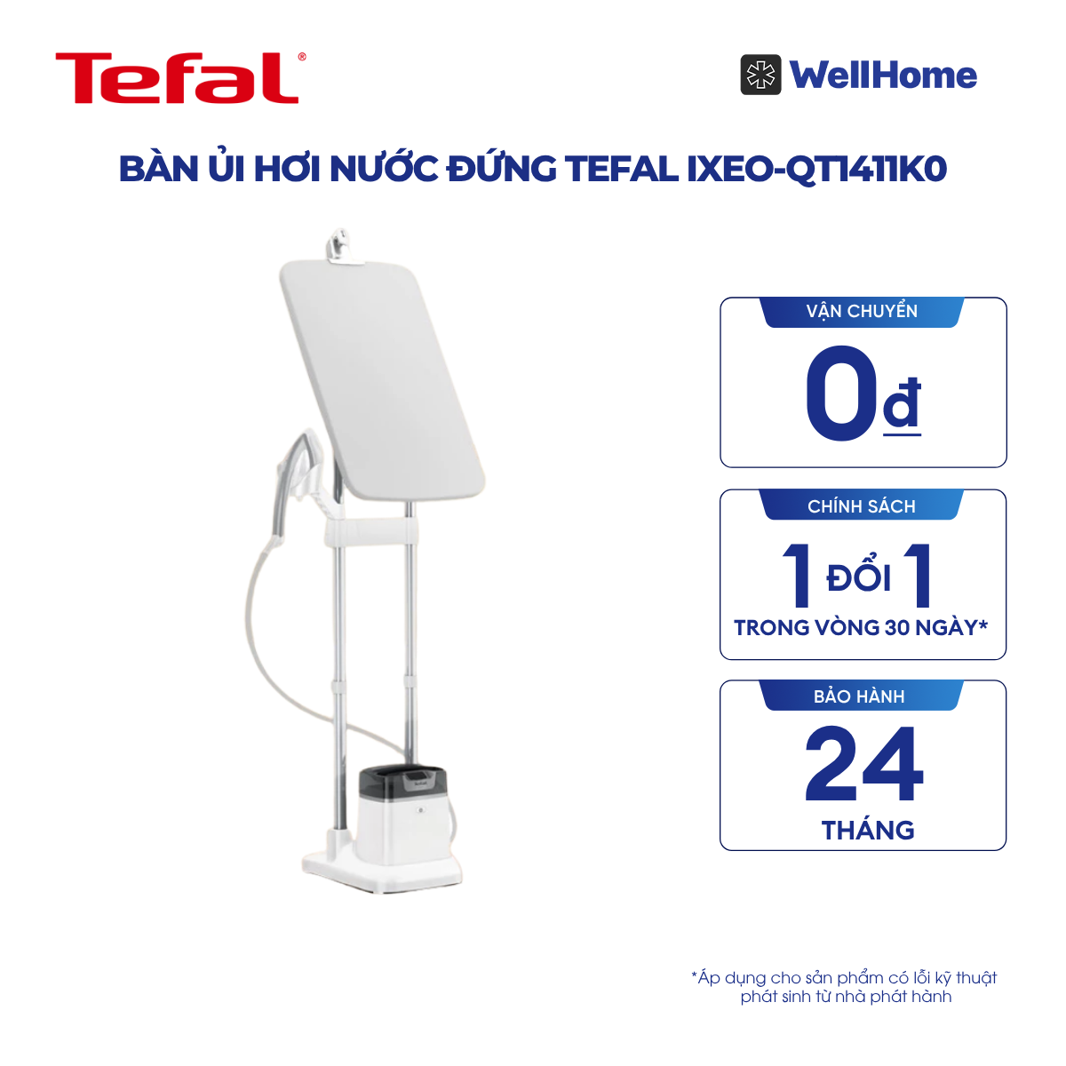  Bàn ủi hơi nước đứng Tefal IXEO-QT1411K0 