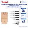  Bộ dao kéo thép Đức 7 món và kệ dao gỗ Tefal Ice Force K232S714, 9cm/11cm/18cm/20cm/20cm/20cm 