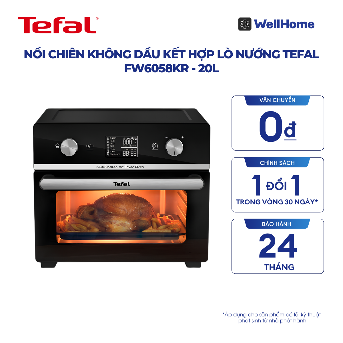  Nồi chiên không dầu kết hợp lò nướng Tefal FW6058KR - 20L 