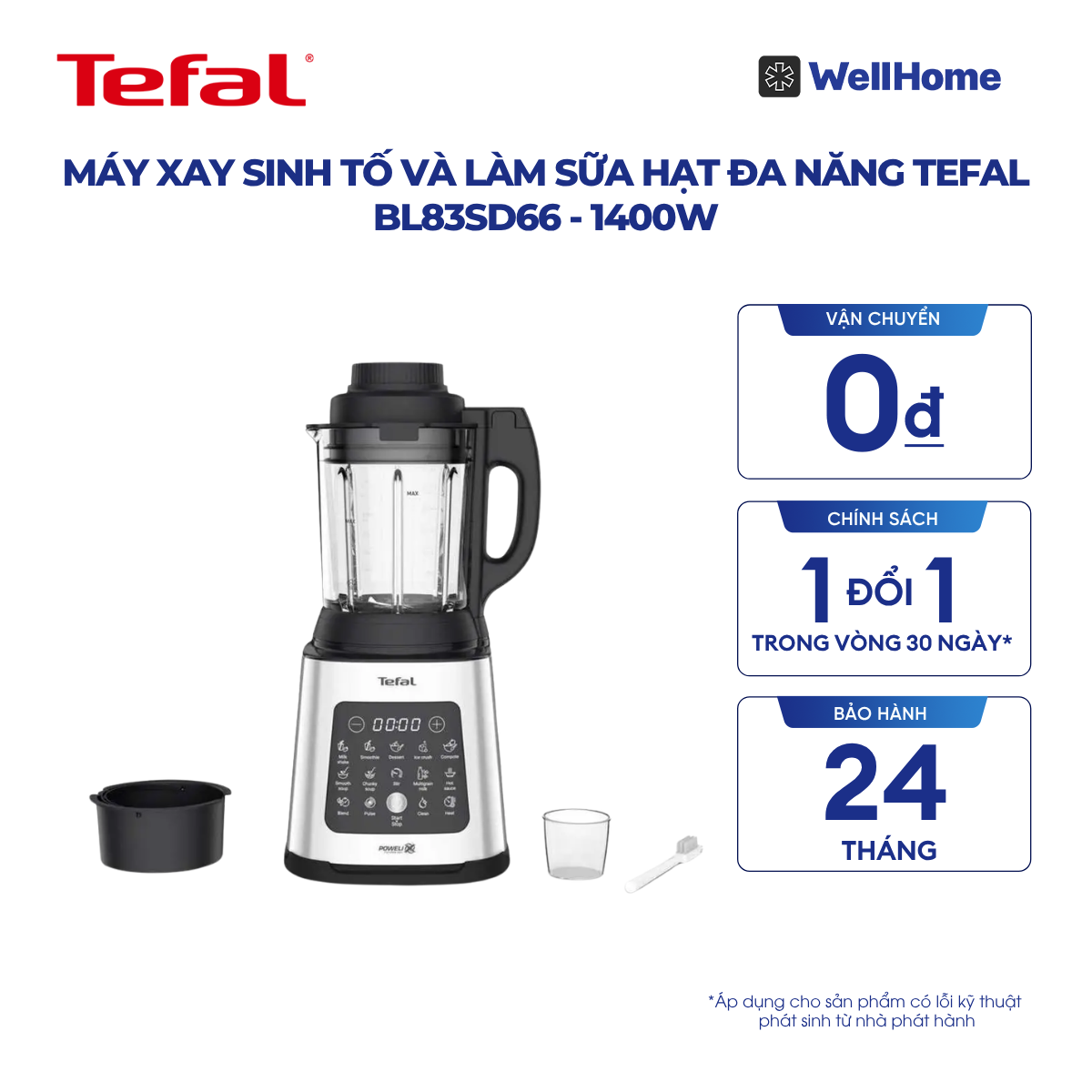  Máy xay sinh tố và làm sữa hạt đa năng Tefal BL83SD66 - 1400W 