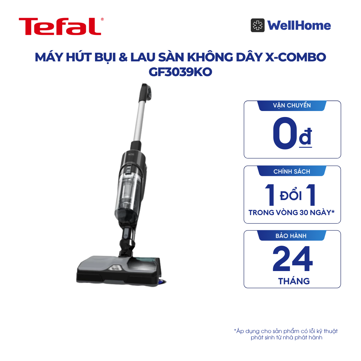  Máy hút bụi & lau sàn không dây X-Combo GF3039KO 