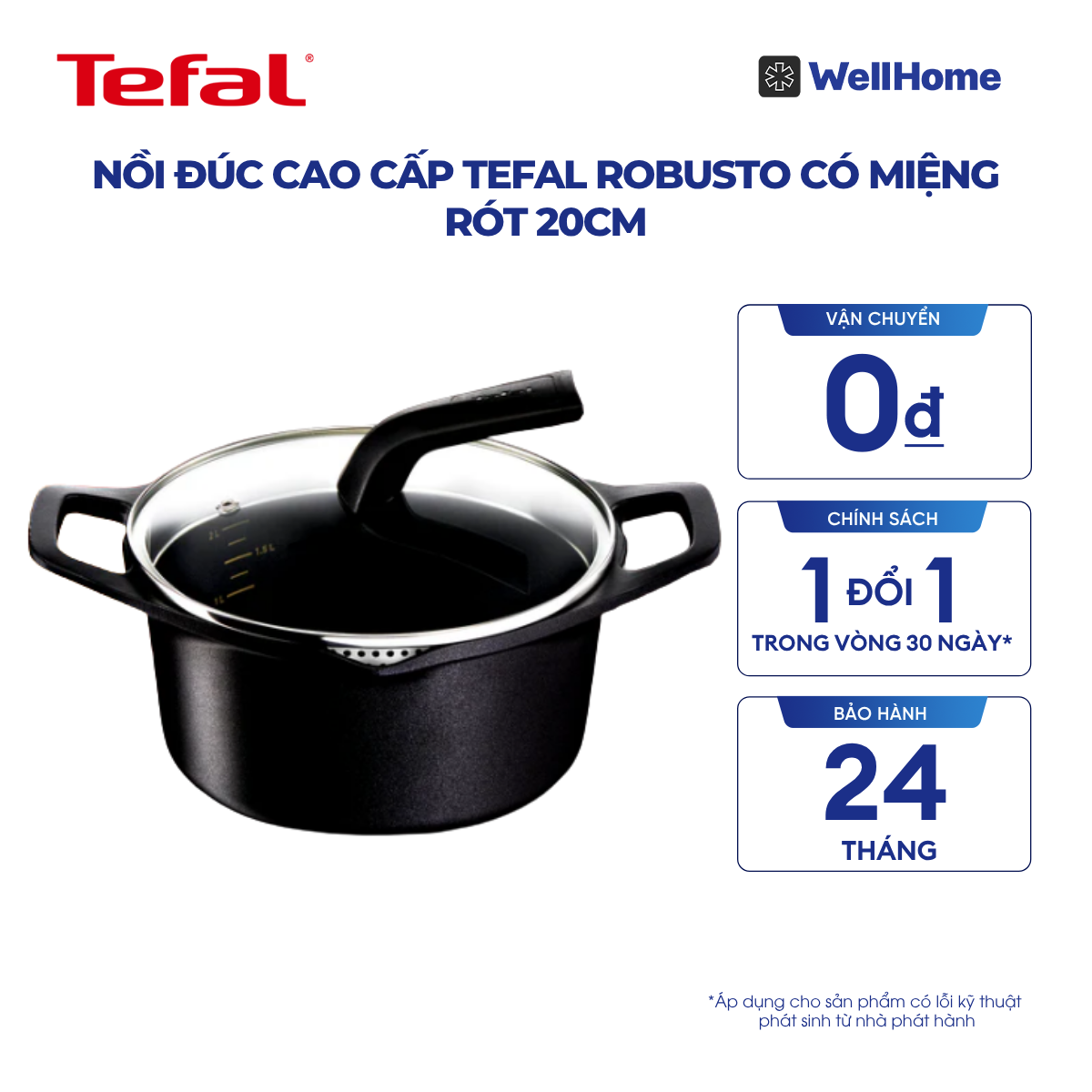 Nồi đúc cao cấp Tefal Robusto có miệng rót 20cm 