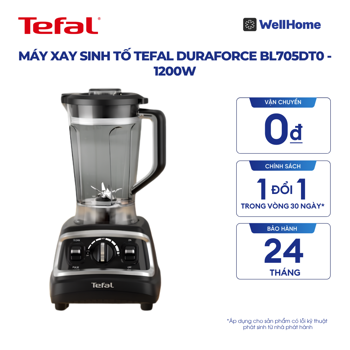  Máy xay sinh tố Tefal DuraForce BL705DT0 - 1200W 