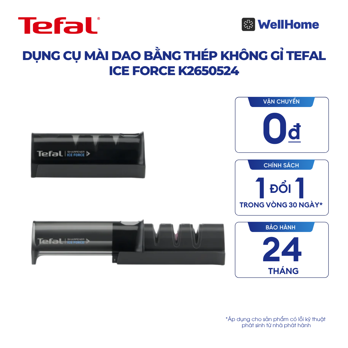  Dụng cụ mài dao bằng thép không gỉ Tefal Ice Force K2650524 