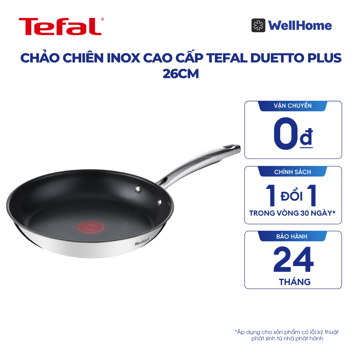  Chảo chiên Inox cao cấp Tefal Duetto Plus 26cm 