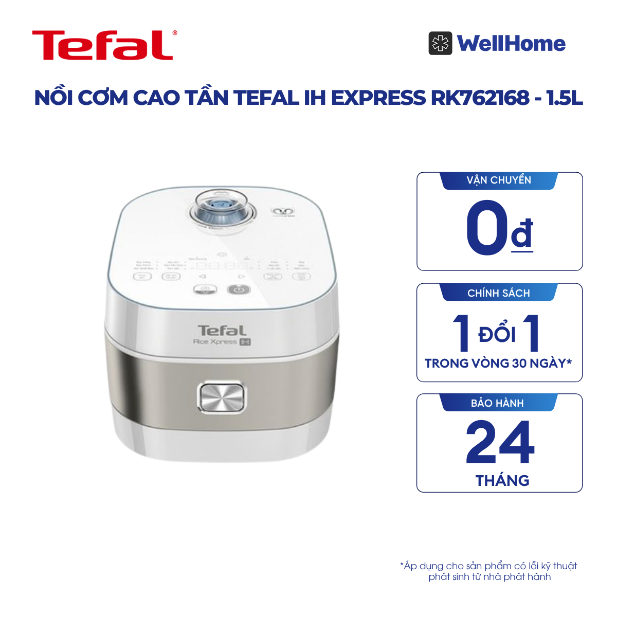  Nồi cơm cao tần Tefal IH Express RK762168 - 1.5L 