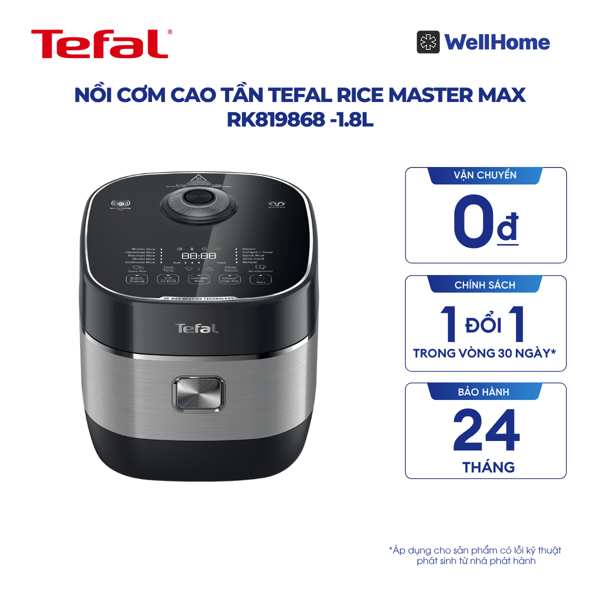  Nồi cơm cao tần Tefal Rice Master Max RK819868 -1.8L 