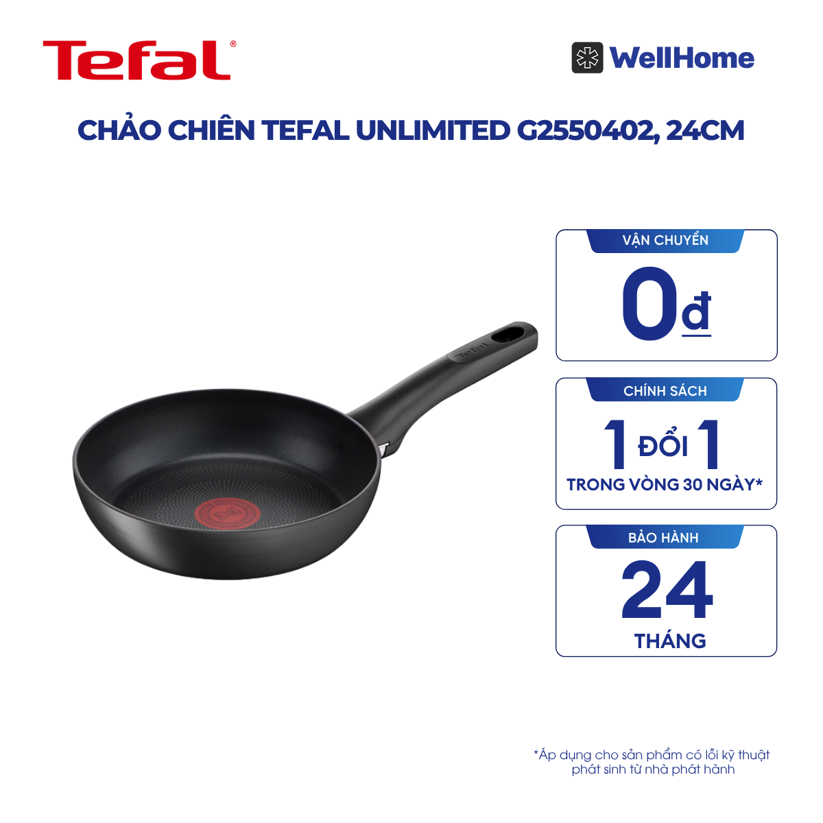  Chảo chiên Tefal Unlimited G2550402, 24cm 
