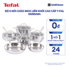  Bộ 6 nồi chảo inox liền khối cao cấp T-fal E525SA64 