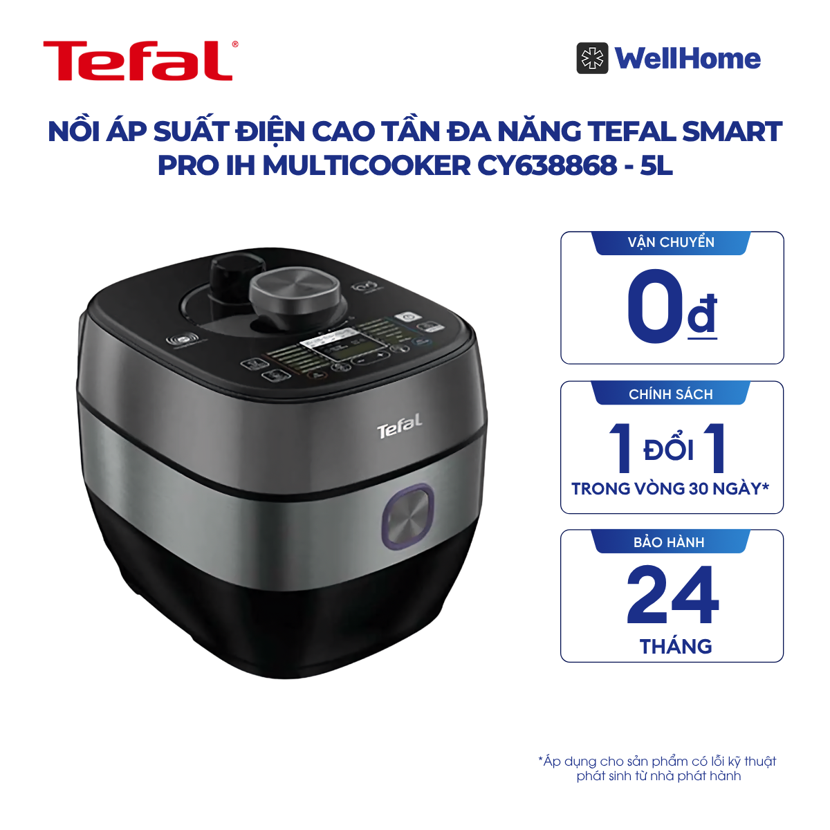  Nồi áp suất điện cao tần đa năng Tefal Smart Pro IH Multicooker CY638868 - 5L 