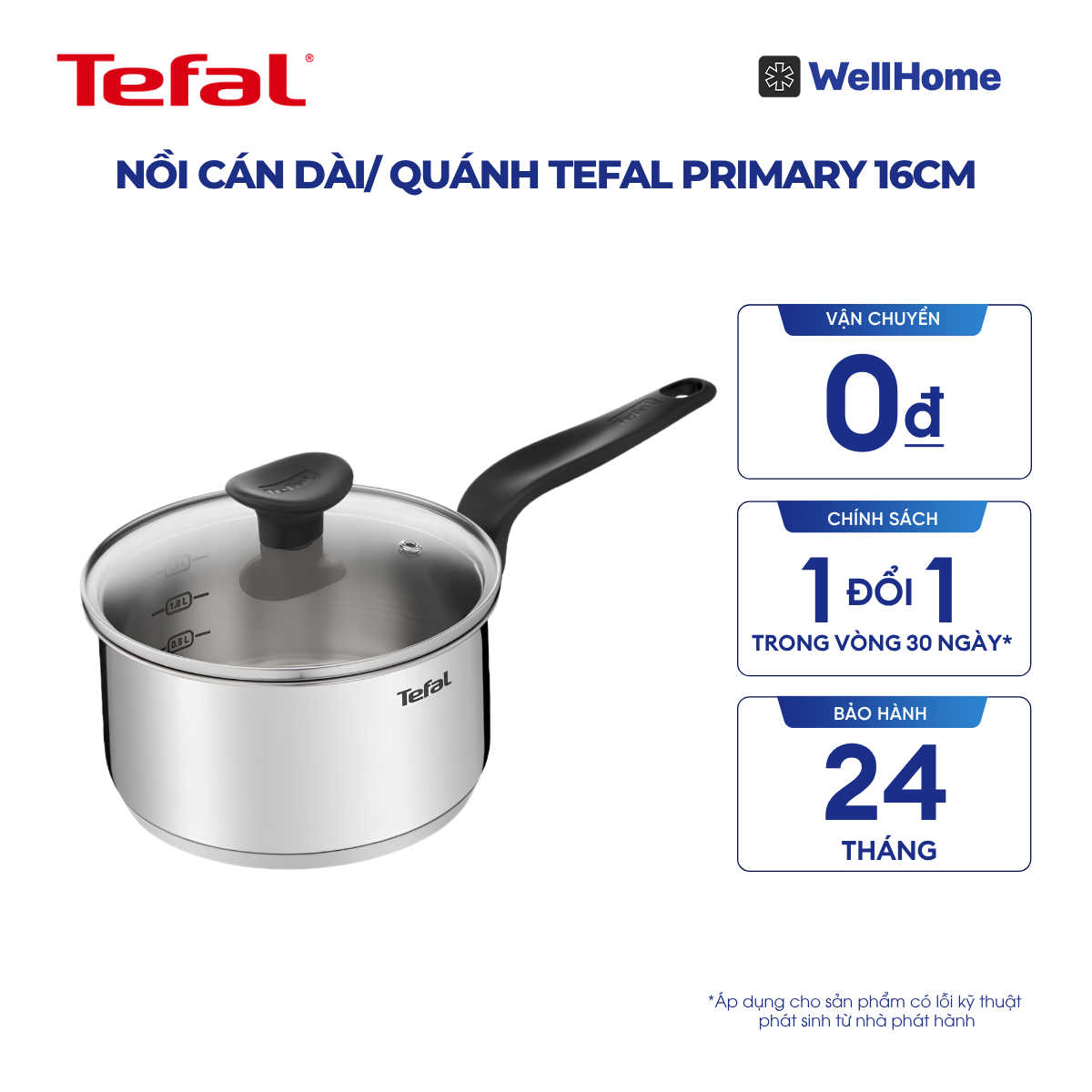  Nồi cán dài/ quánh Tefal Primary 16cm 