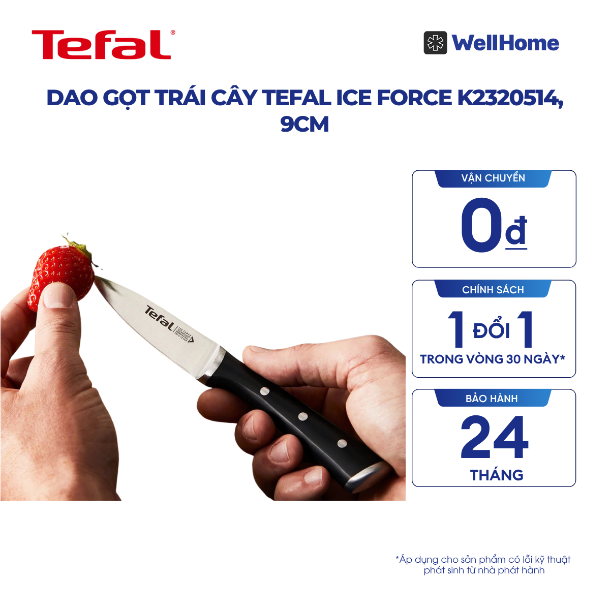  Dao gọt trái cây Tefal Ice Force K2320514, 9cm 