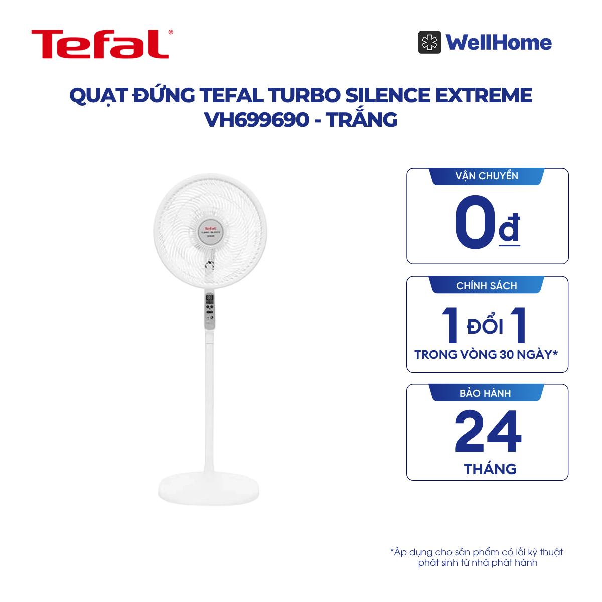  Quạt đứng TEFAL Turbo Silence Extreme VH699690 - Trắng 