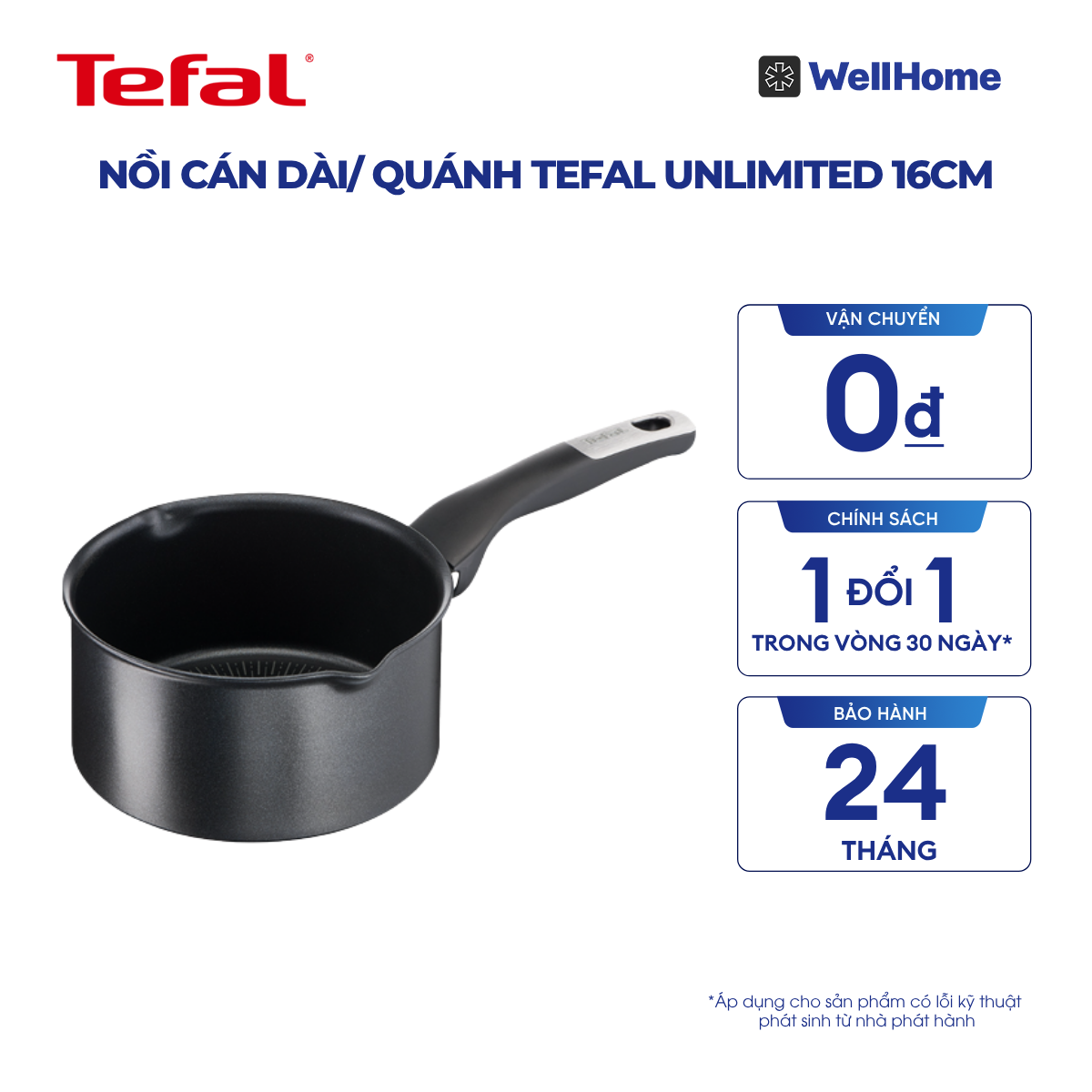  Nồi cán dài/ quánh Tefal Unlimited 16cm 