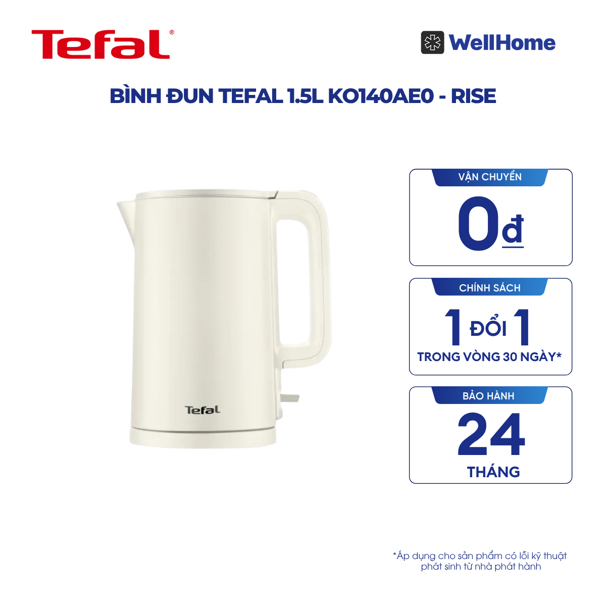  Bình đun Tefal 1.5L KO140AE0 - Rise 